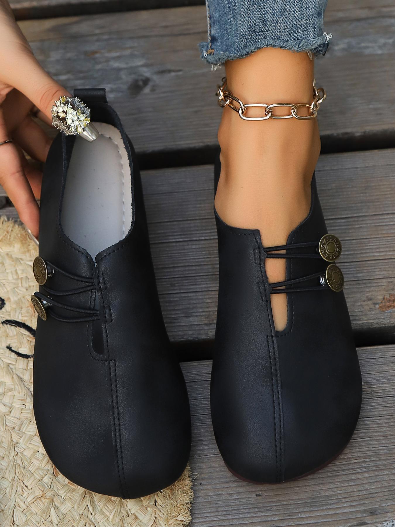 Women's Fashionable Solid Color Slip on Flats, 2024 New Style Casual Comfortable Flat Shoes for Daily Wear, Lightweight Breathable Shoes for Women & Girls, Walking Shoes, Footwear