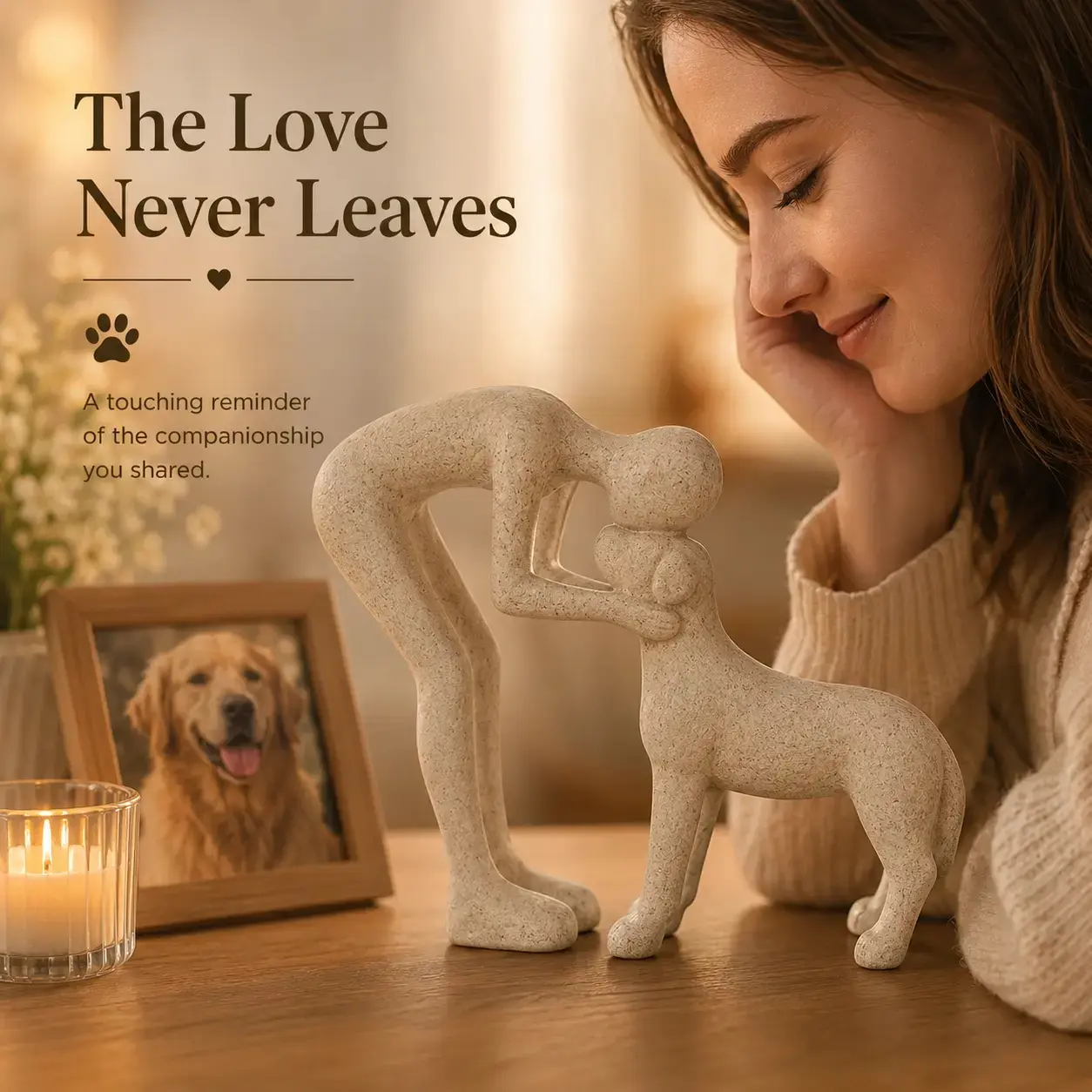 Modern Abstract Resin Dog Lover Collectible Figurine - Creative Home Office Desktop Accent for Dog Parents, Pet Memorial Ornament for Living Room Shelves, Collectible Figurines, Decoration Figure accessories cute desk