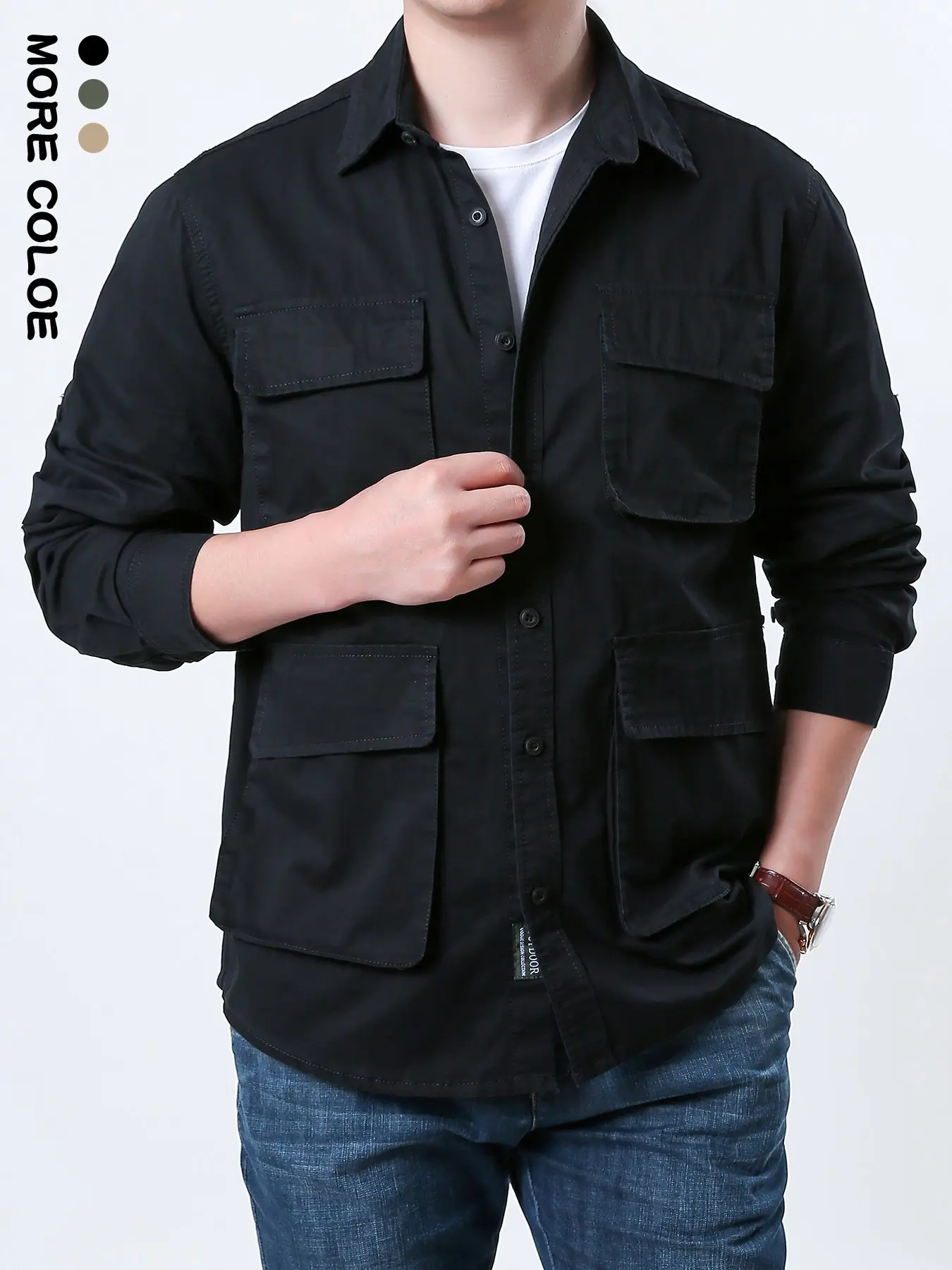 Men's Lightweight Quick-Dry Long Sleeve Shirt, Breathable Nylon, Casual Outdoor Clothing, Multiple Colors Available, Slim Fit