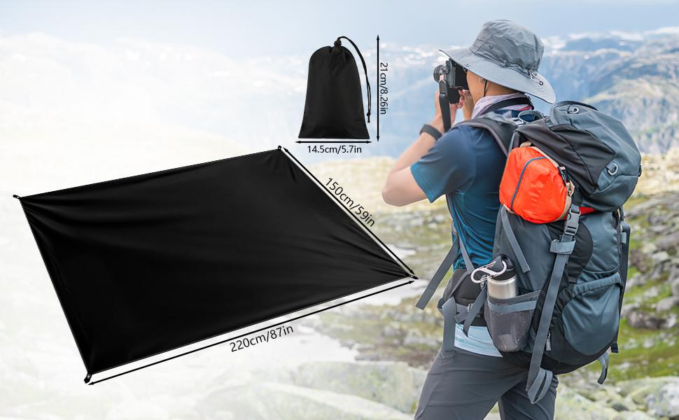 Tent Groundsheet / Waterproof Camping Tarp - 87" x 59" Ultralight Tent Footprint with Carry Bag - Ideal for Outdoor Ground Camping, Hiking, Backpacking, and the Beach