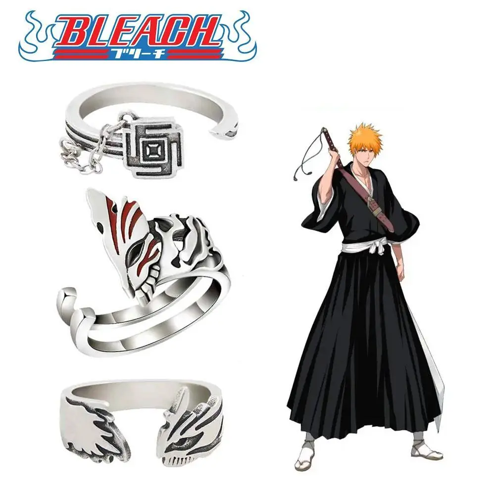 2026 new hot item Anime Bleach Cosplay Ring Kurosaki Ichigo Metal Adjustable Unisex Rings for Women Men Jewelry Accessories