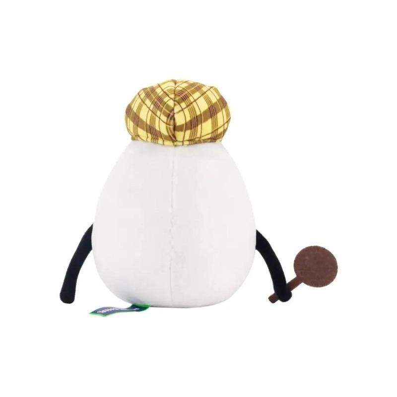 White 25cm Cartoon Detective Egg Plush Pillow Game Peripherals Doll Gift Fans Toys Soft Plush Pillow Toy for Kids
