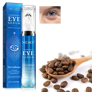 YECUCE Caffeine Eye Serum, equipped with a 360° ball applicator, contains caffeine eye essence, effectively smooths the skin around the eyes and is suitable for all skin types.