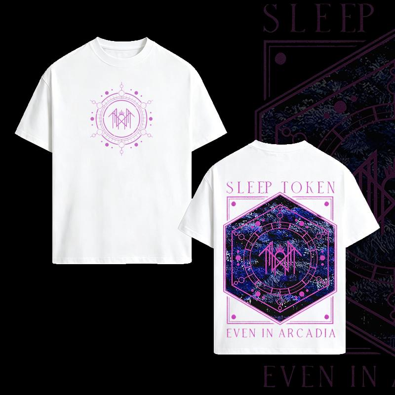 Unisex Fit Washed T-Shirt Sleep Token Graphic T-Shirt Rock Merchandise Top Men'S And Women'S Clothing Rock Band Shirt Retro Music Tee Vintage Casual Short Sleeve T-Shirt For Daily Weart