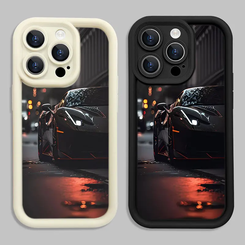 Night street sports car dazzle shadow phone shell B520 for iPhone 16/15/14/13/12/11/Plus/Pro/Pro Max Series - Shockproof Case, Stylish Design