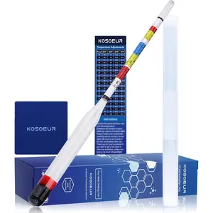 Triple Scale Hydrometer, Alcohol Hydrometer for Wine, Mead, Kombucha & Beer, Mead Making Kit, ABV Tester Brix Specific Gravity Hydrometer Kit for Wine Brewing Supplies