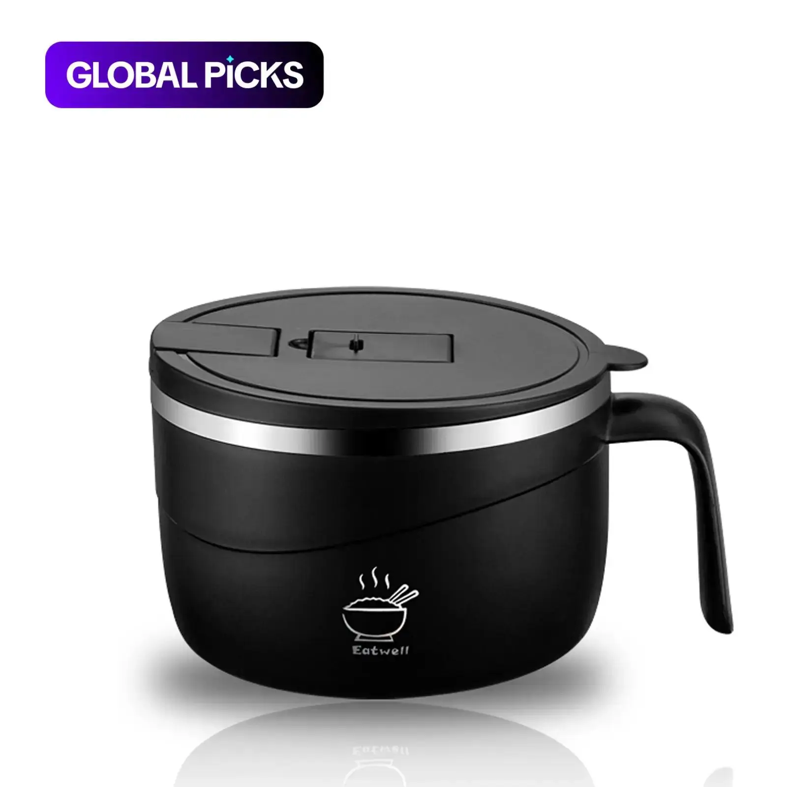 Multi functional covered instant noodle pot With Lid, large capacity anti scalding instant noodle bowl, student dormitory, office worker tableware, good gift item