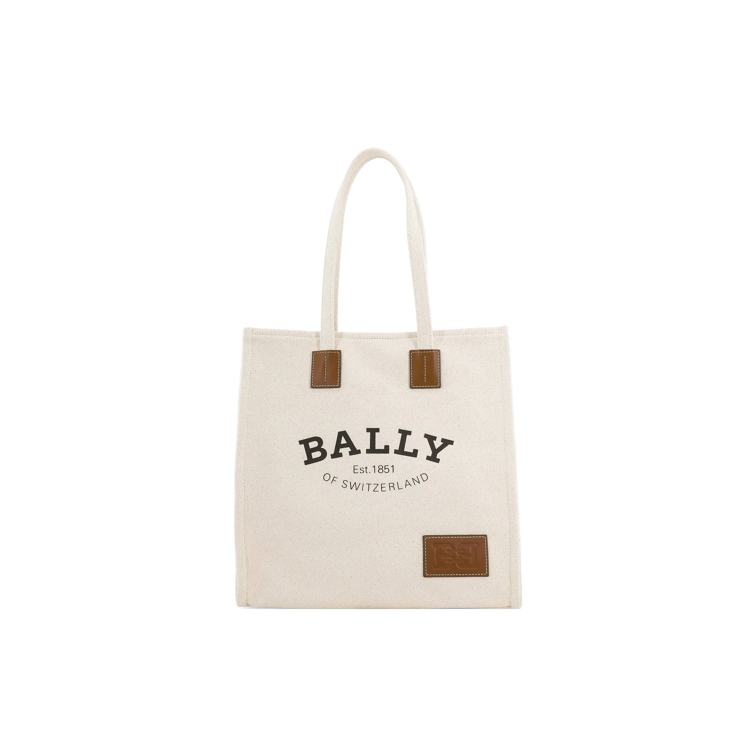 Bally Crystalia Logo-Print Tote Bag for Men and Women – Hong Kong Style in Natural and Brown