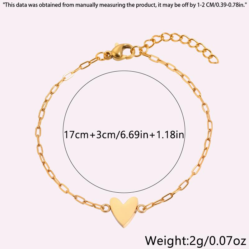 Stainless Steel Bracelet Hollow Heart Adjustable Minimalist Dainty Gift For Women Best Friend Couple