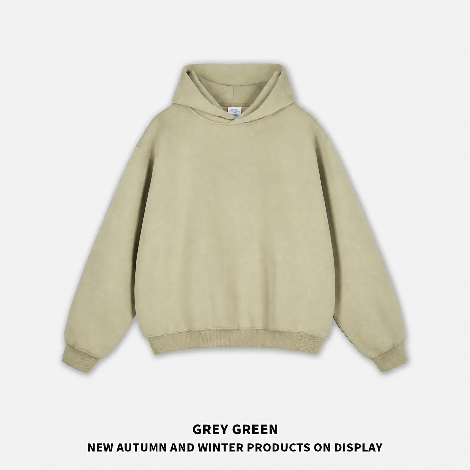Mens Tailored Fitted Hoodie | Boxy Short Wide Frame 350GSM Thick Heavyweight Brushed Fleece Sweatshirt