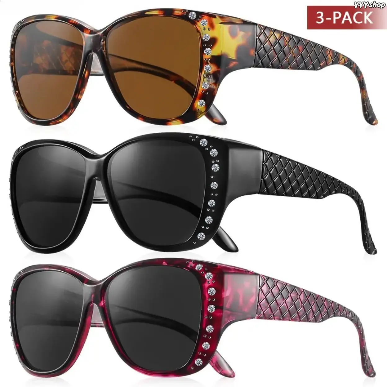 Women’s Oversized Fit-Over UV400 Sunglasses, Prescription Glasses Compatible Wrap-Around Overglasses, Full UV Blocking Protective Shades With Wide Coverage For Safe Daily Driving & Outdoor Activities For Ladies