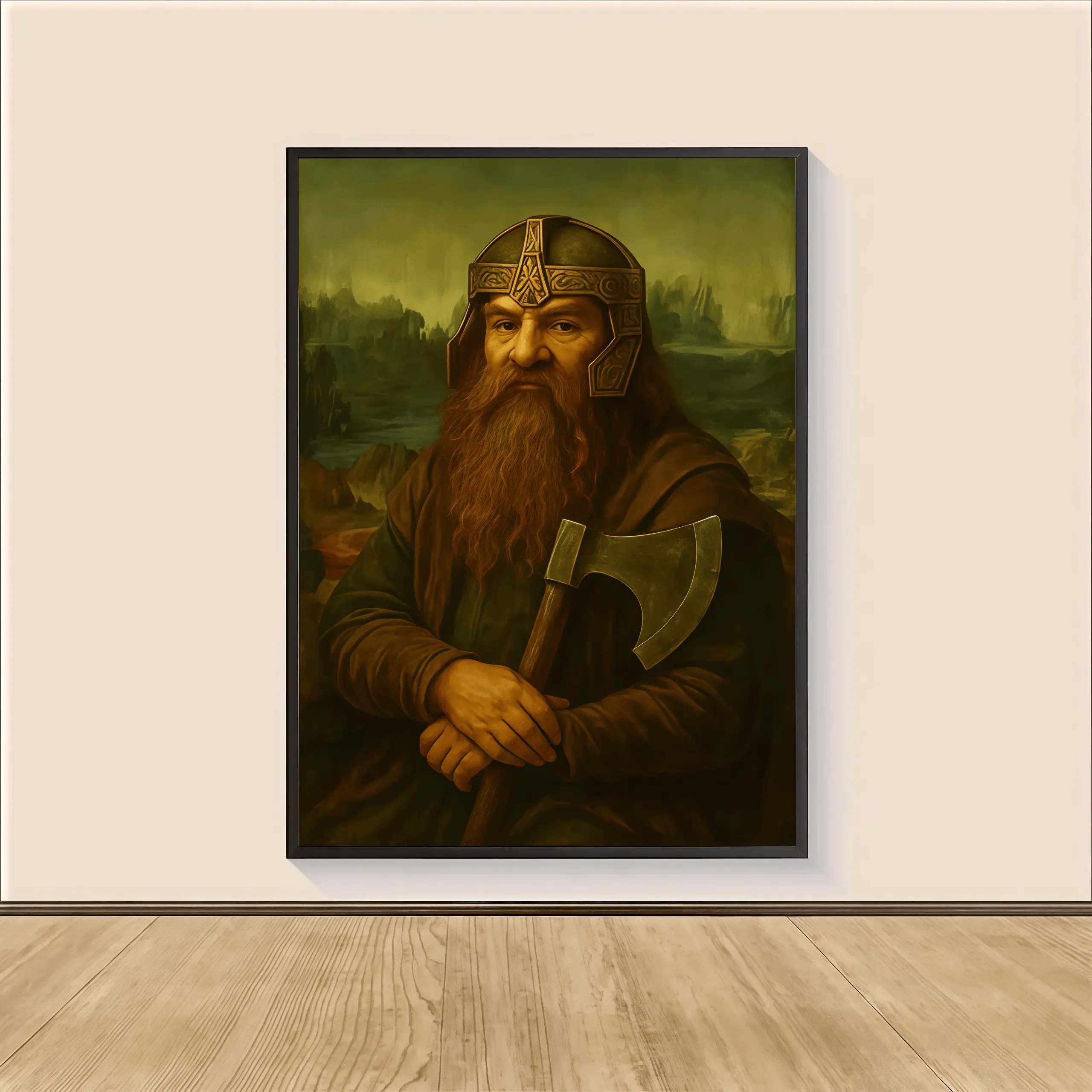 The Gimli Mona Trendy Funny Wall Art Poster, Home Decor Wall Decor, Humorous Artwork, Vintage Inspired Poster, Funny Room Decoration, Pop Culture Wall Art, Aesthetic Room Decor, Unique Gift Idea, Living Room Wall Decoration, Bedroom Wall Art