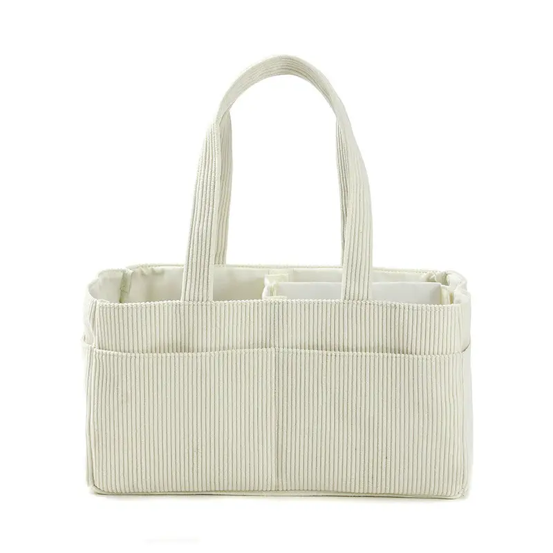 Velvet Diaper Bag Large Capacity Baby Storage Bag, Travel Diaper Tote, Partitioned Foldable Diaper Organizer, Lightweight Mommy Bag for Infants, Large Diaper Bags