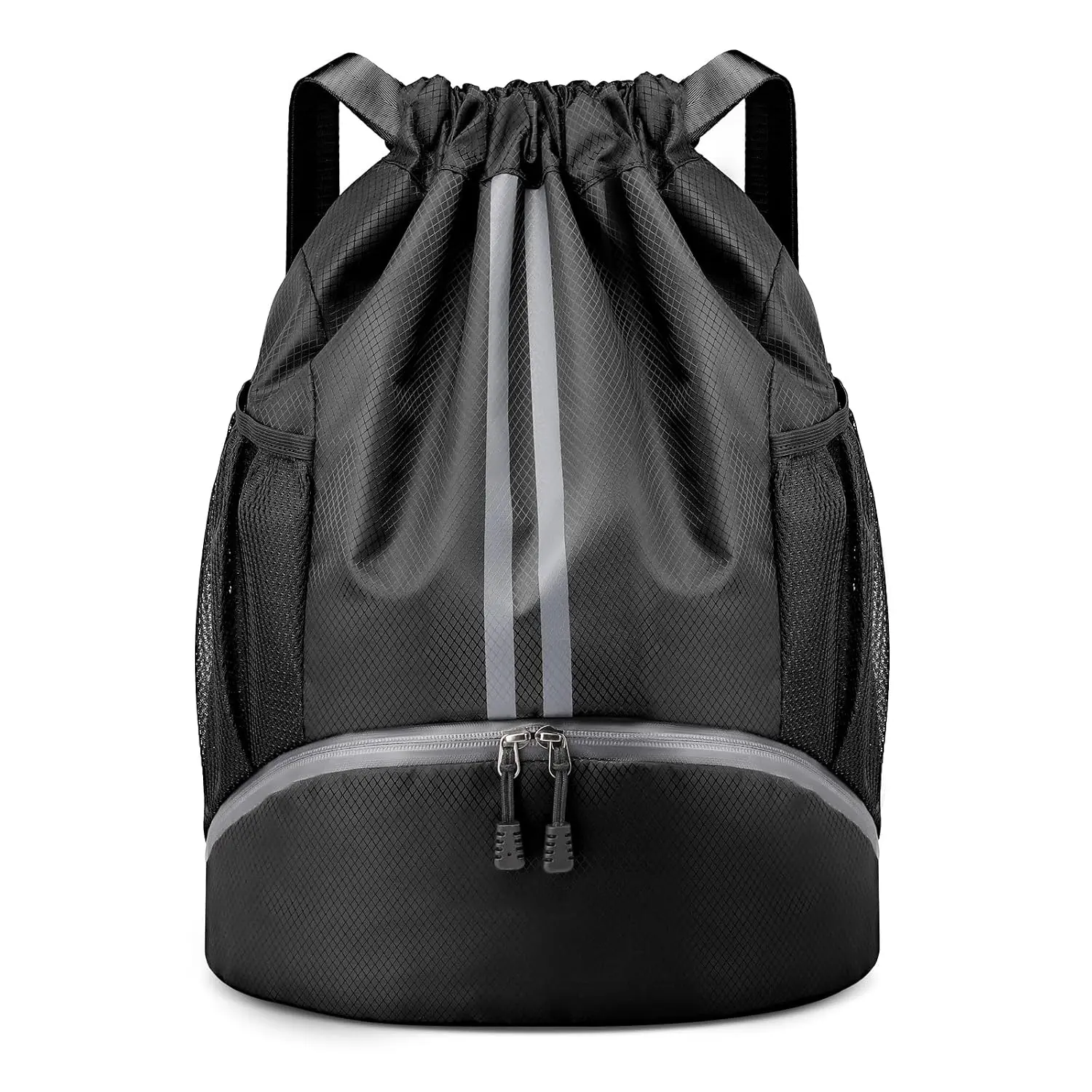 Gym Bag Drawstring Backpack for Sports, Swim, Workout, Black