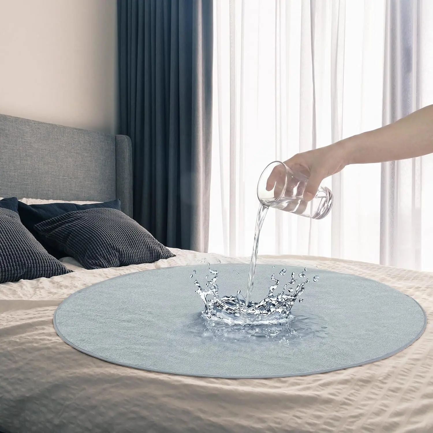 1 Pcs 83 Inch Couples Waterproof Mat Lover Reusable Stainproof Blanket Quiet Easy to Use Mattress for Adult Multi Functional Bed Sheets for Couple Messy Play Pleasure (Gray)