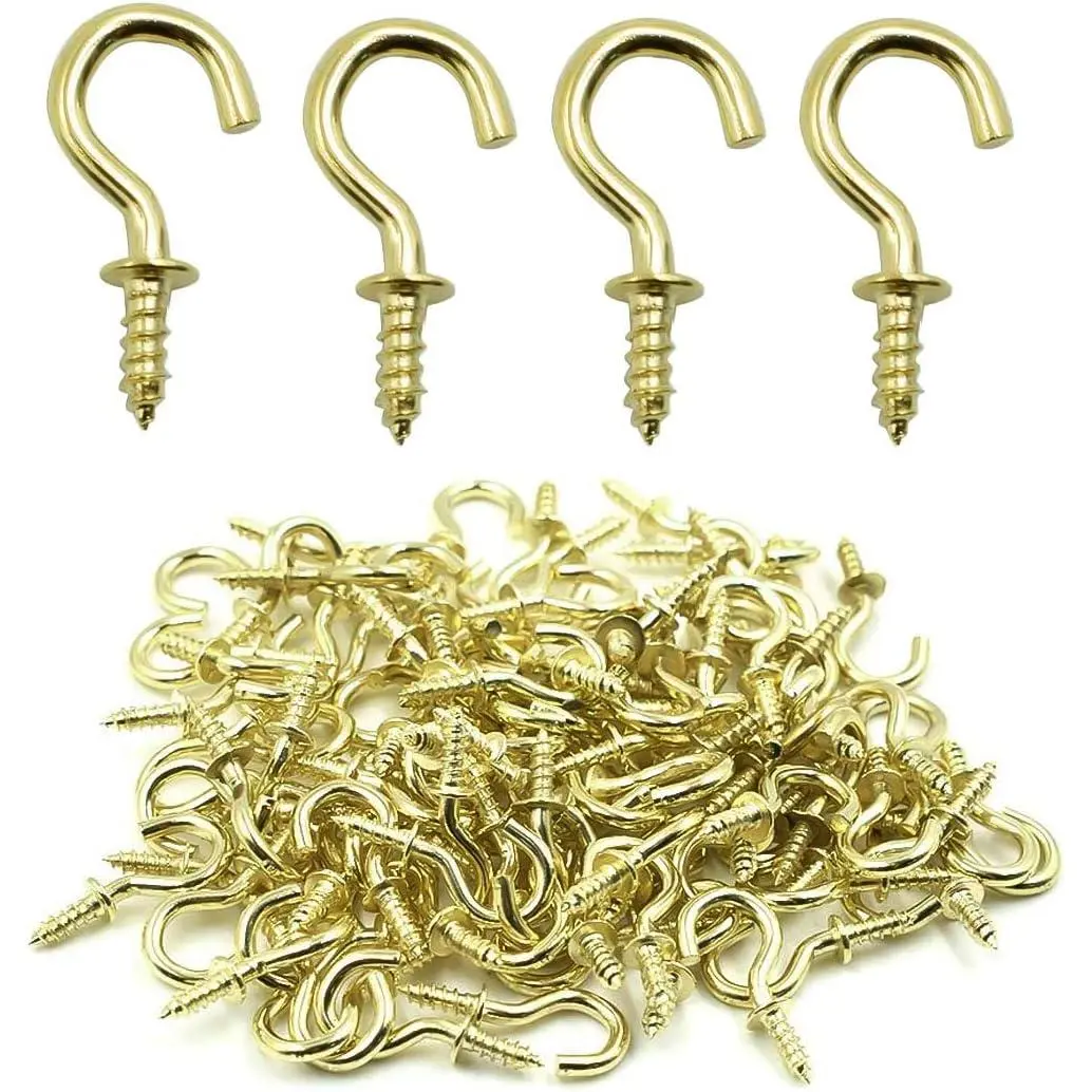 1/2" Ceiling Cup Hooks, , 100 count | Self-Tapping Hook, Screw Hooks