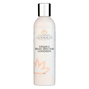 Glimmer Goddess Organic Reef-Safe Sunscreen Broad Spectrum SPF 40 - Certified Organic Ingredients & Natural Plant Oils - 8 oz
