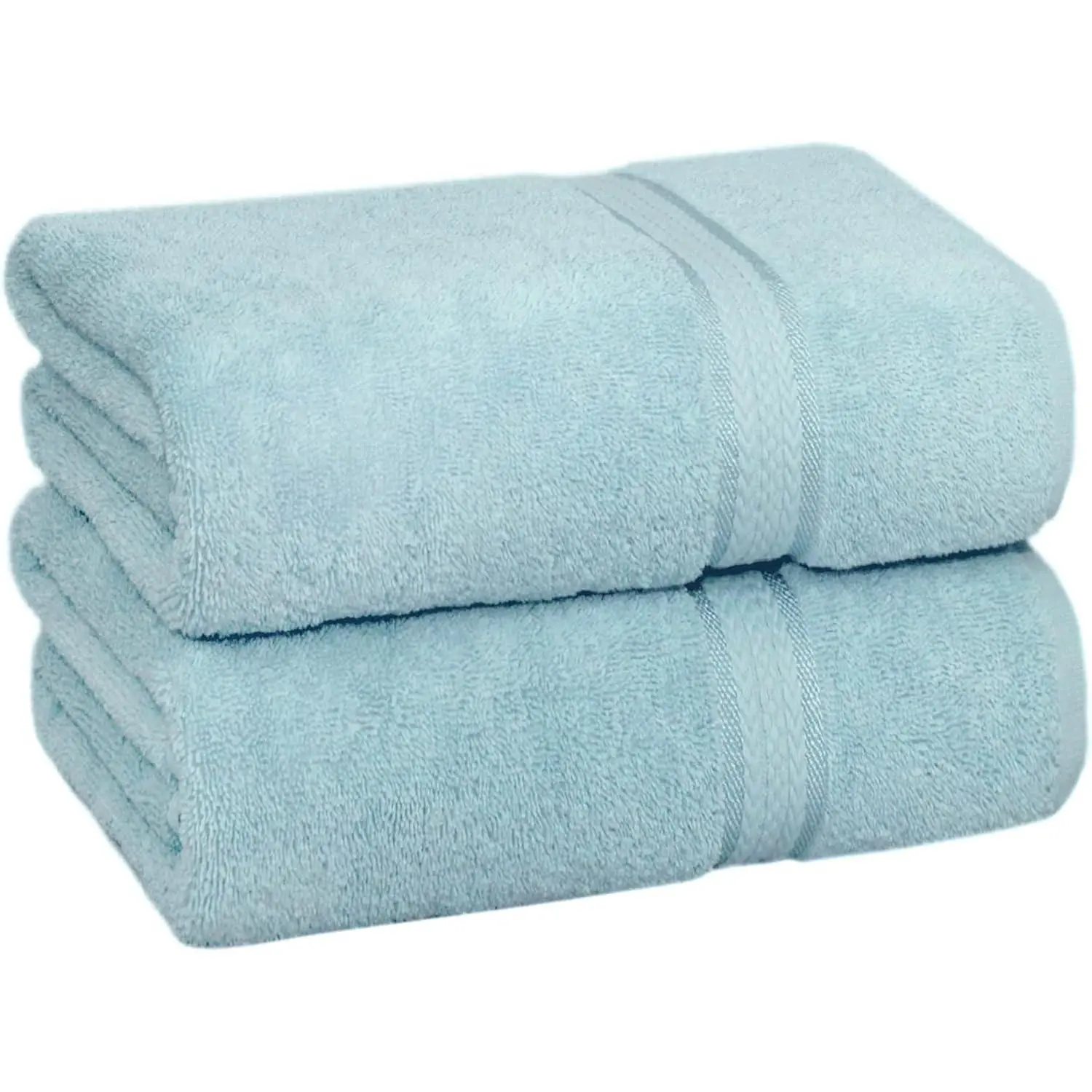 Ultra Soft Bath Sheets - 2 Pack 35 x 70 - Absorbent Quick Dry 100% Cotton 580 GSM Easy Care Light Blue for Luxury Hotel Bathroom Spa Gym Shower Beach Pool Travel Dorm