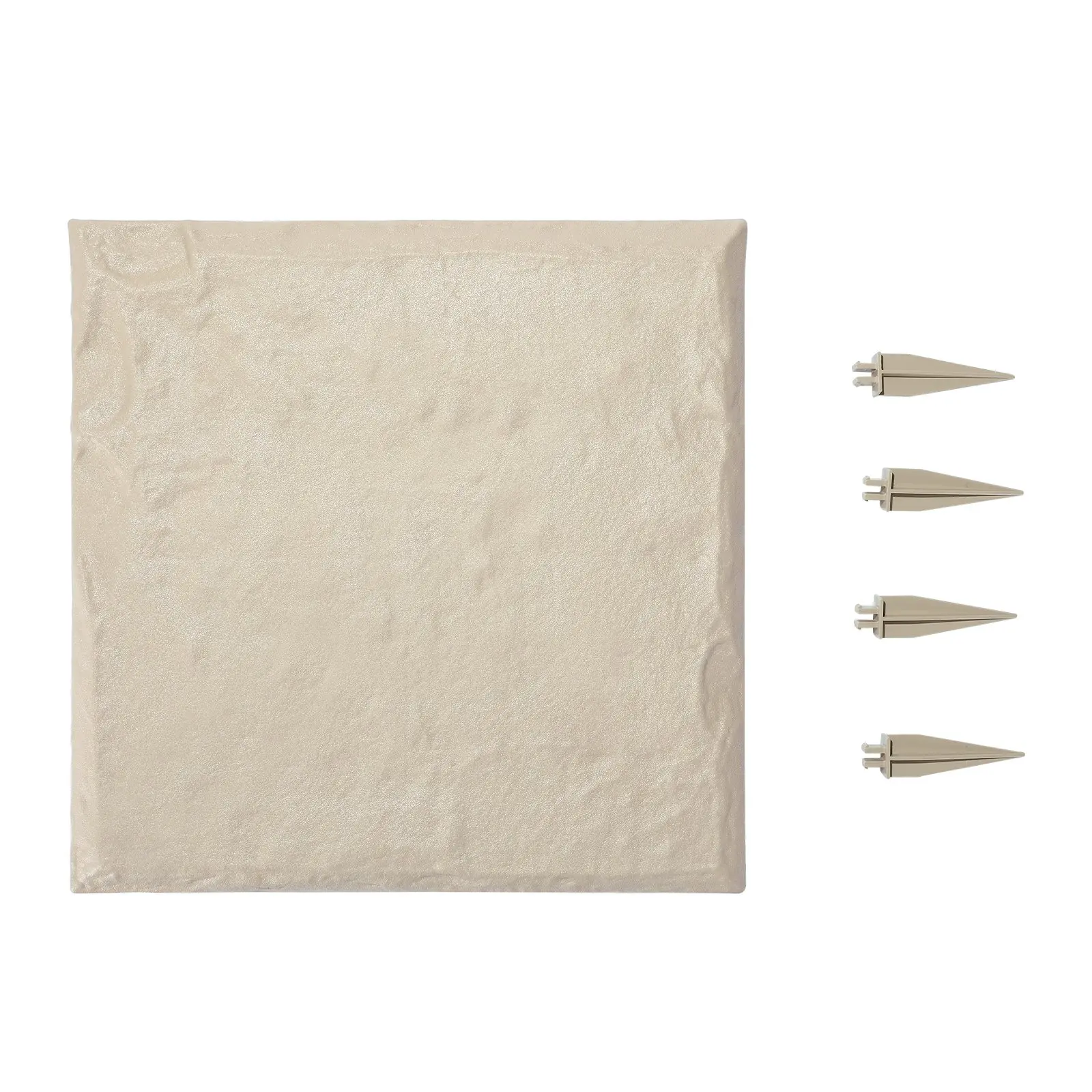 【toolupgrade】VEVOR Square Garden Stepping Stones, 16Pcs 15.5x15.5in Weatherproof Plastic Pathway Pavers with Stakes, Smooth Surface, Outdoor Walkway for Lawn Patio Landscape, Beige