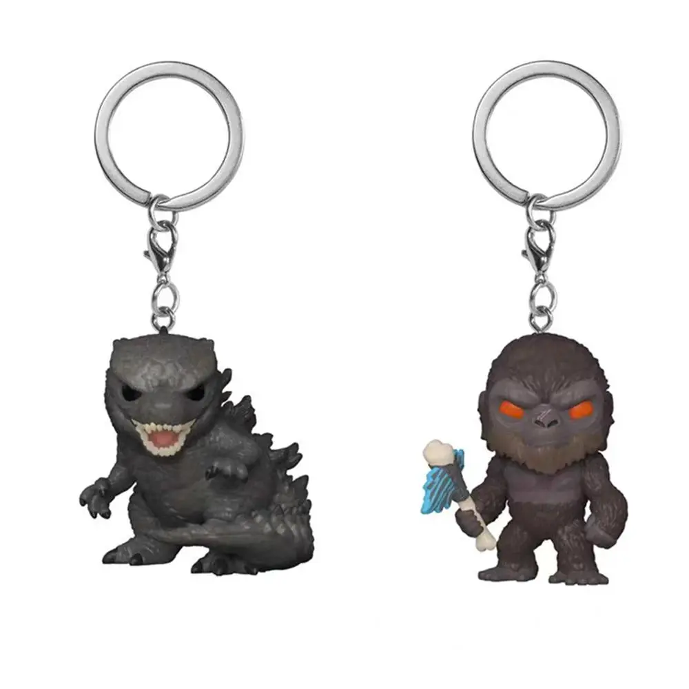Keychain Godzilla Kong Kong Keychain with Axe Vinyl Figure Keyring Toy Action Toy Figures for Children Boys Gir