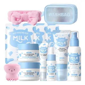 LAIKOU Milk Skin Care Set for Teens, 12 IN 1 Hydration Care Set Moisturizing & Gentle Milk Skin Care for Teens Girls , Face Care Kit, Bulk Birthday Gifts, Daughter Gifts, 12PCS