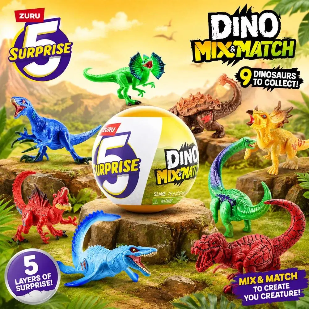 Zuru Mini Brand Toy Orange Ball 5 Surprise Egg Blind Box Capsules Can Collect Dinosaur Strike Battle Series Gifts
