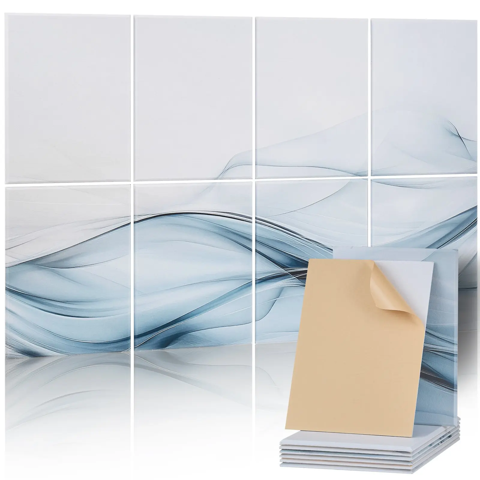 VEVOR 8-Pack Self Adhesive Acoustic Tiles, 47.24x23.62x0.4 Inches Decorative Sound Dampening Absorbing Boards with Decorative Look for Home Users' Home, Studio