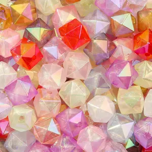 16mm  Beads 90 count Transparent Color Pen Focal Bead Chunk Bubblegum Beads for DIY Crafting Necklace Bracelet  Making  (Color)