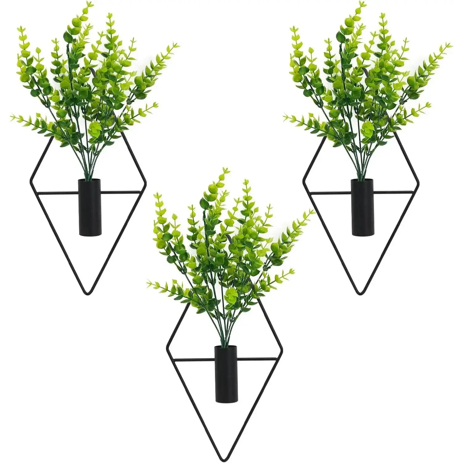 3PCS Wall Plants Artificial Decor, Boho Wall Decor, Home Office Living Room Wall Decor (Eucalyptus)