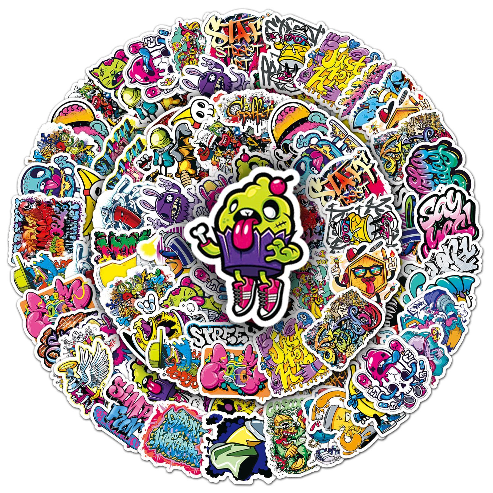 Graffiti Sticker, Funny Stickers, 100pcs/set DIY Decorative Sticker, Scrapbooking & Stamping Supplies for Phone Case, Computer, Guitar, Bag, Water Cup, Scrapbook