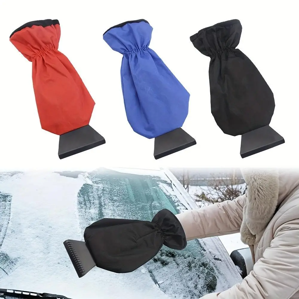 Car Ice Scraper with Warm Fleece Gloves, Snow Shovel and Wiper, Car De-Icing Kit, Winter Car Accessories, Windshield Ice Scraper, Car Winter Brush