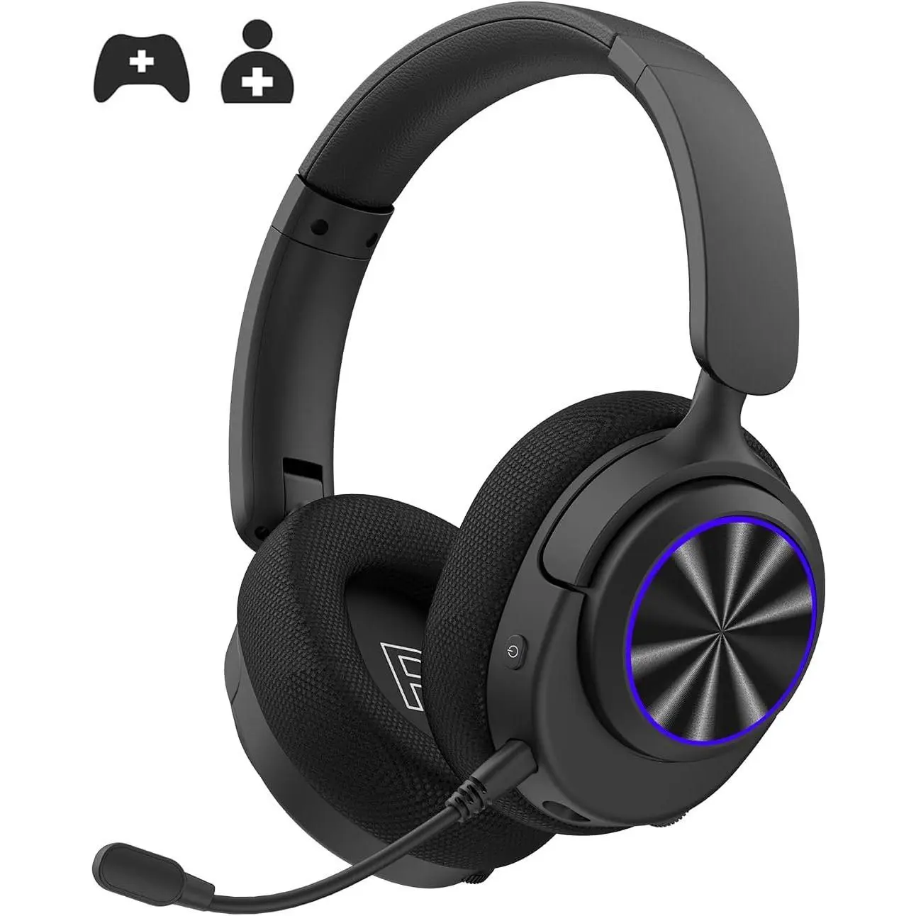 Wireless Gaming Headset for PS5, PS4, PC, Mac, Switch, Game/Chat Balance for PS5/4, 2.4GHz/Bluetooth 5.2, ENC Noise-Cancelling Mic, 7.1 Surround Sound, 3.5mm Wired for Xbox Controller (Blue LED)