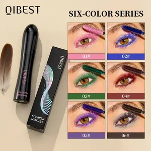 QIBEST Colorful Curling Volumizing Mascara, Waterproof Fast-Drying Formula for Multicolor Eyelash Extension Makeup, Long-Lasting Lash Styling Tool