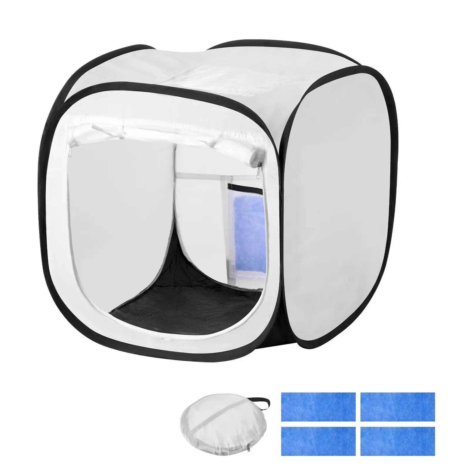 Portable Paint Booth Tent, Polyester Construction, Pop-Up Design, Clear Work Area, Airflow Efficiency