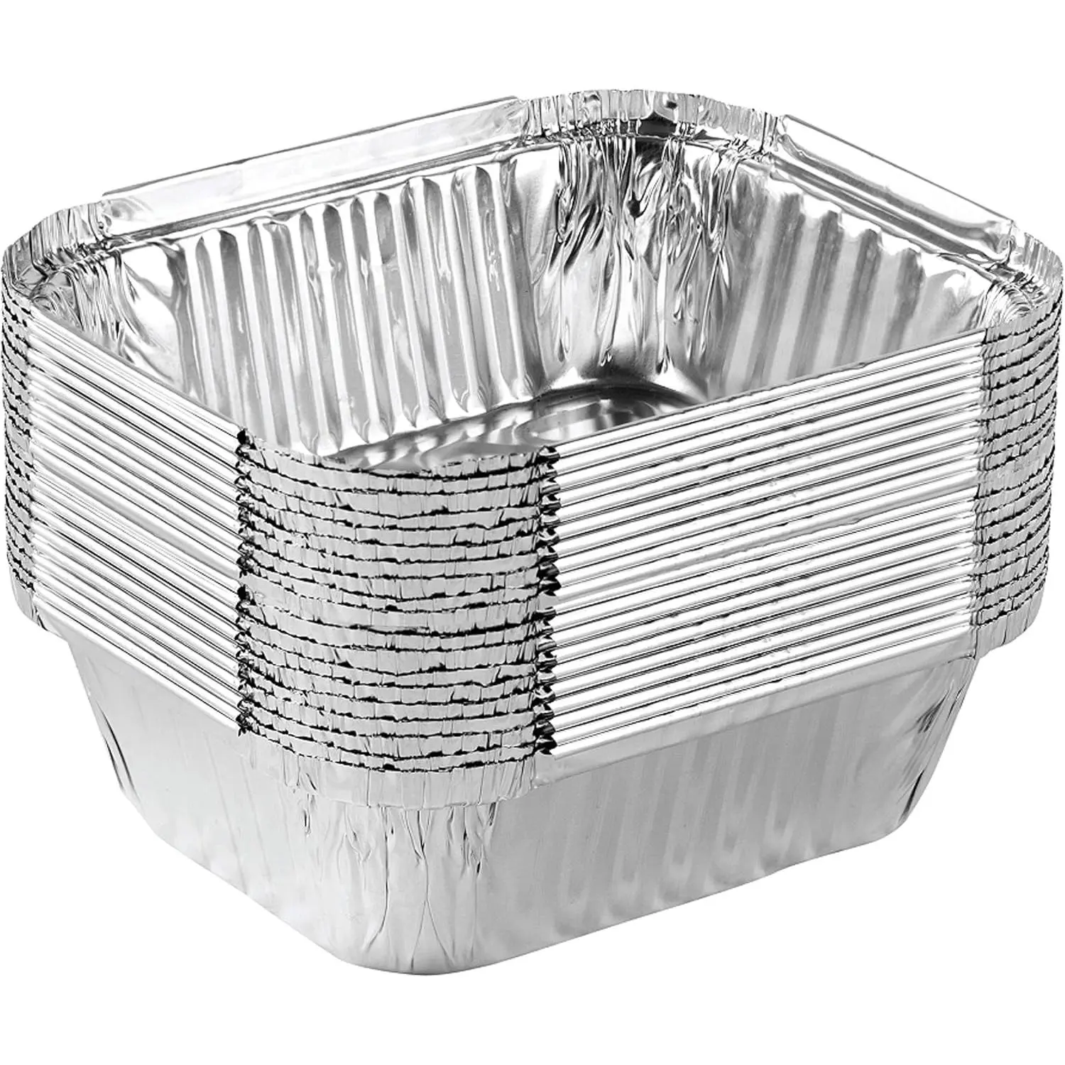 Disposable 1 LB  Takeout Tin Foil Baking Pans 5'' X 6'' X 2'' Inch Bakeware - Cookware  for Baking Cakes,Brownies,Bread, Meatloaf, Lasagna, or Lunchbox, Pack of 20