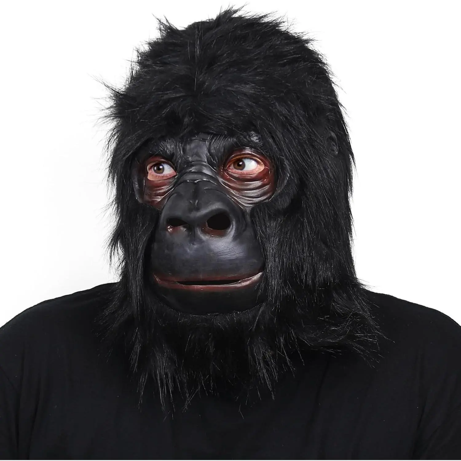 Gorilla Mask Adult Black Monkey Head Mask Funny Animal Latex Mask Ape Costume for Halloween Carnival Prop