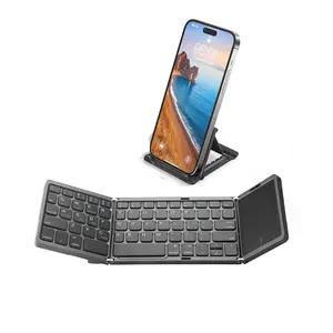 Foldable Bluetooth-compatible Keyboard with Touchpad, Compatible with Windows, Android, iOS, MAC, Ideal for Tablets and Smartphones, Includes USB Cable, Wireless Foldable Keyboard