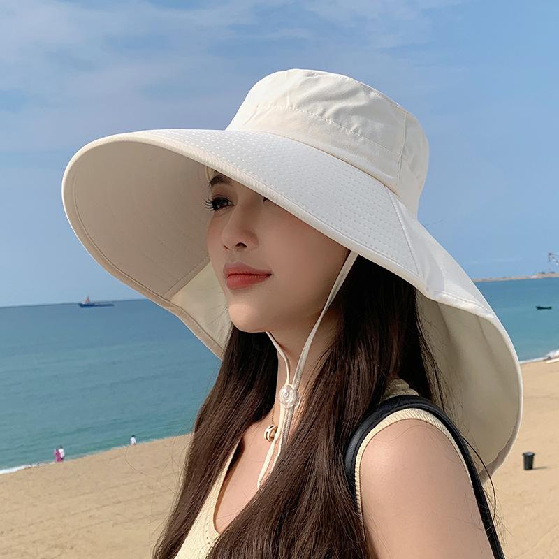 Women's Wide Brim Sun Hat with Neck Flap - UPF 50+ UV Protection Visor for Hiking, Cycling & Fishing - Breathable Summer Outdoor Hat with Adjustable Chin Strap