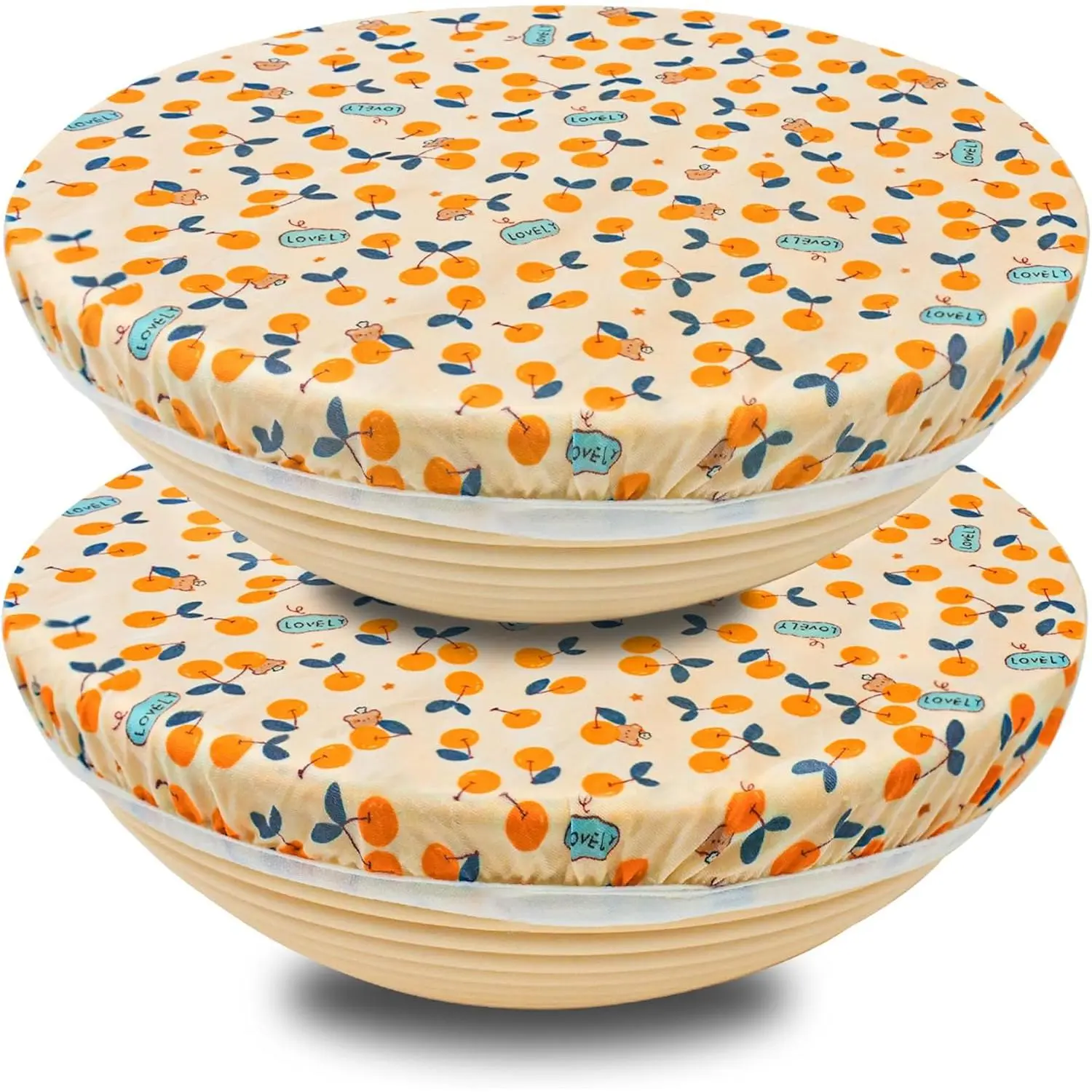 Beeswax Bowl Covers (2 Large), Elastic  Cloth Sourdough Bread Cover, 12 inch  Bowl Caps for Bread Proofing Baskets and Large Mixing Containers