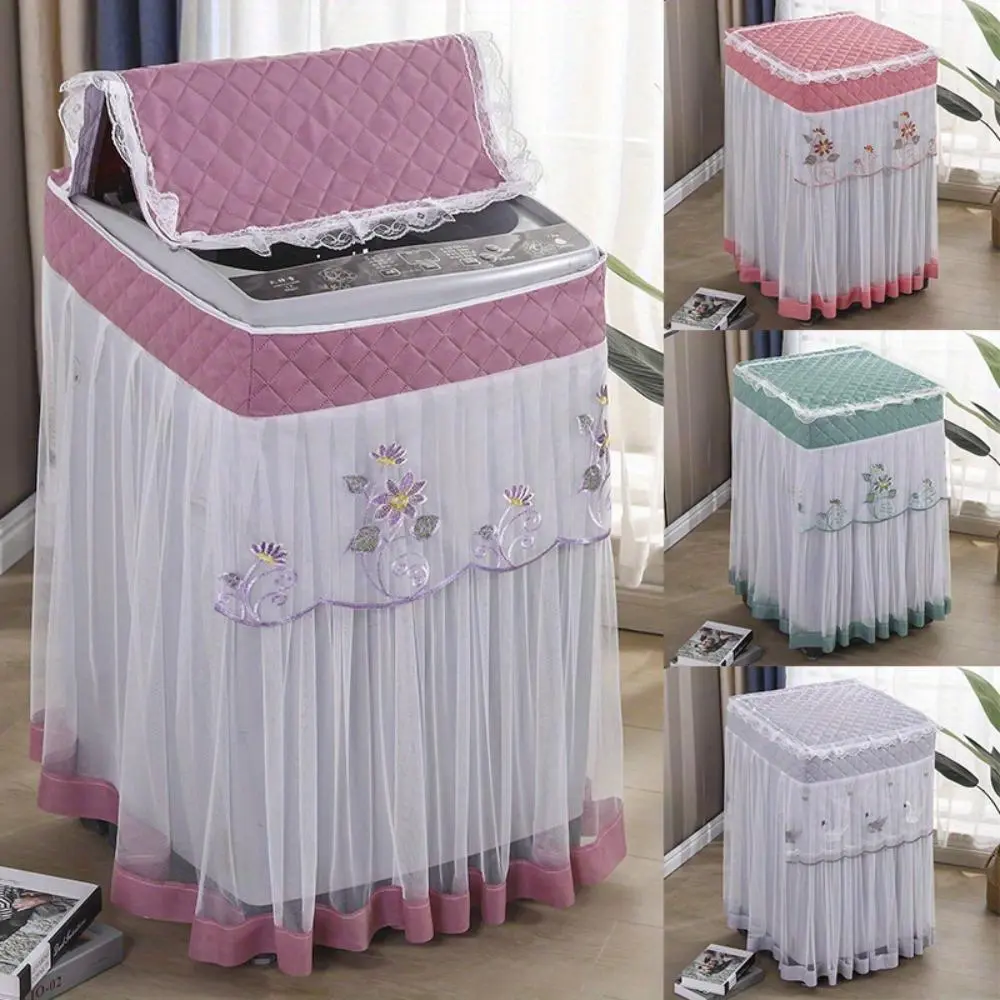 1PC Lightweight Universal Lace Fabric Washing Machine Dust Cover - Waterproof Household Accessory, No Need to Remove While Running Laundry, Ideal Gift for Protective Gear Needs