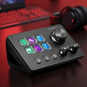 Customizable Visual Control Panel with LCD Screen and Knob, Ideal for PC Gaming Live Streaming and Studios, Enhance Your Streaming Experience