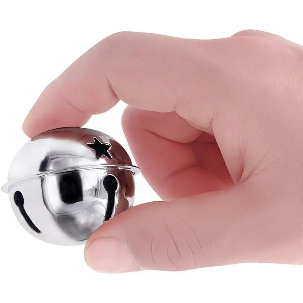 16Pcs 2-Inch/50MM Silver Large Metal Craft Bells for Holiday Home, Christmas Festival, Gifts, Party Wedding Decoration DIY Project