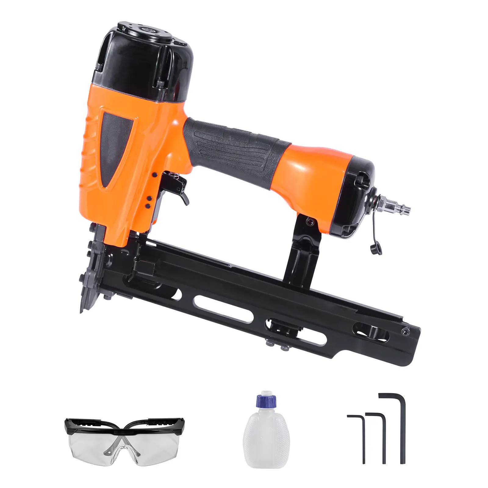 16-Gauge Medium Crown Pneumatic Stapler, 70-120 PSI Operating Pressure, Aluminum Alloy Build, Compatible with Specified Length Medium Crown Staples, Fits Staples