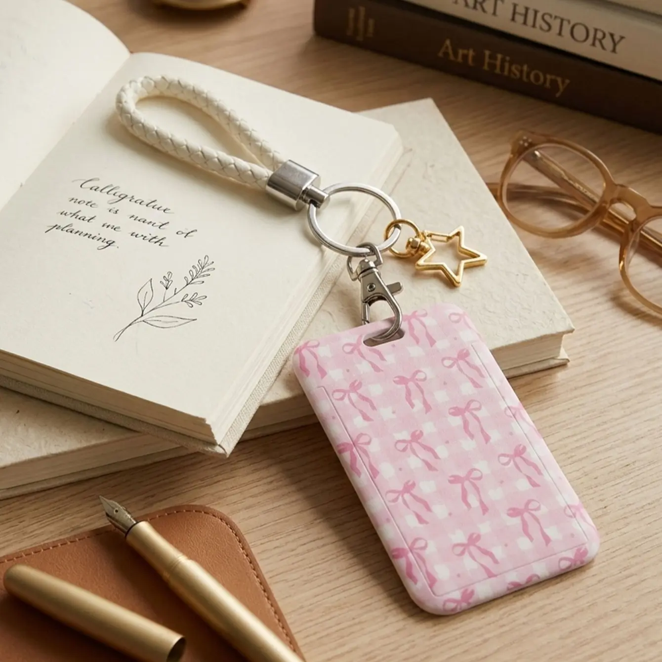 Butterfly Knot Design Portable Student ID Card Holder, Multi-Functional Wallet, Gift Card Holder, Business Card Case, Credit Card Organizer