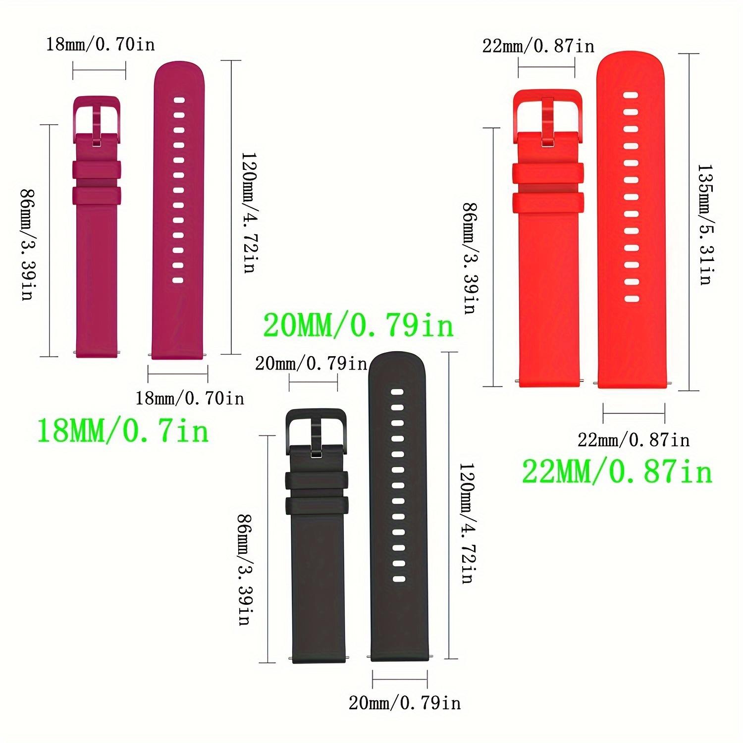 Universal Soft Silicone Watch Strap 18mm 20mm 22mm, Waterproof Replacement Band Compatible with Samsung Galaxy Watch 5/4/3 Active 2 Gear S3 & Amazfit Bip, Comfortable Sport Wristband