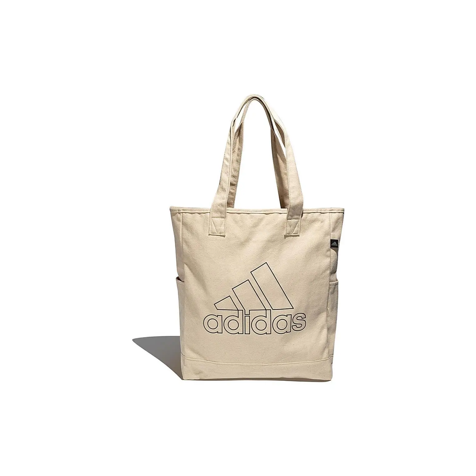 Adidas Large-Logo Canvas Tote Bag for Men and Women – Minimalist Style in Beige
