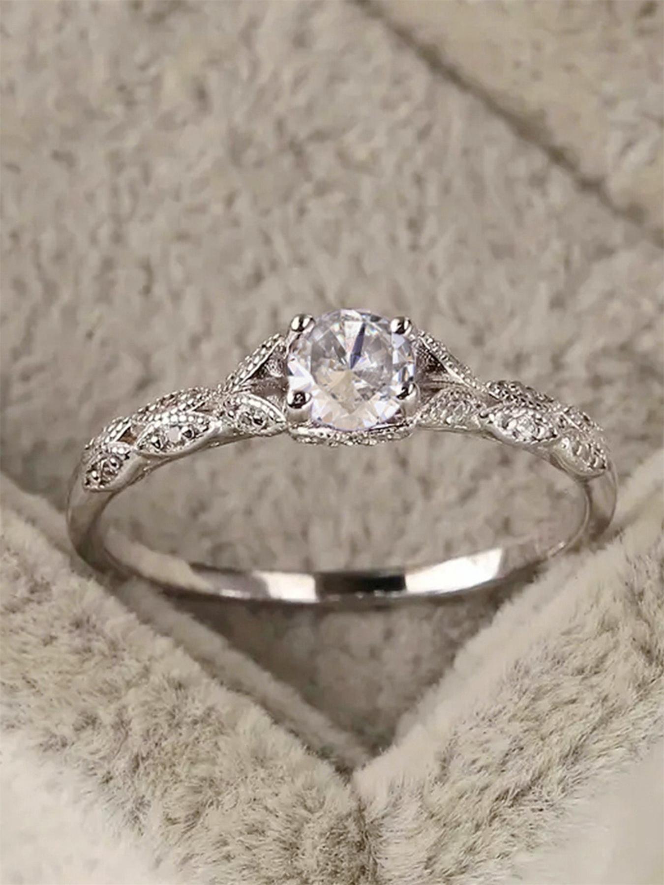 Artificial Gemstone Ring, Elegant Engagement Ring, Solitaire Engagement Ring, Fashion Accessories for Women & Girls, Trendy All-match & Exquisite Jewelry for Birthday Gift, Fashion Engagement Rings, Anniversary Ring