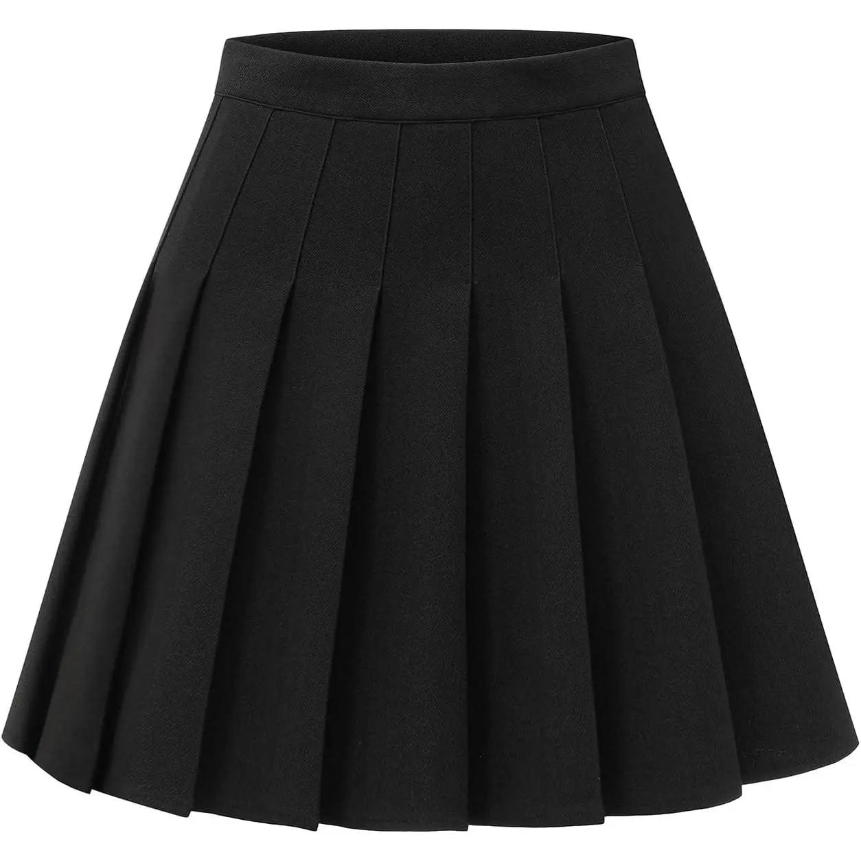 Women's High-Waisted Pleated A-Line Mini Tennis Skater Skirt - Stretchy Elastic Waistband, Soft Thick Opaque Fabric, Crisp Pleats, Pull-On Design for Campus/Uniform/Cheer/Casual Wear(Gift)