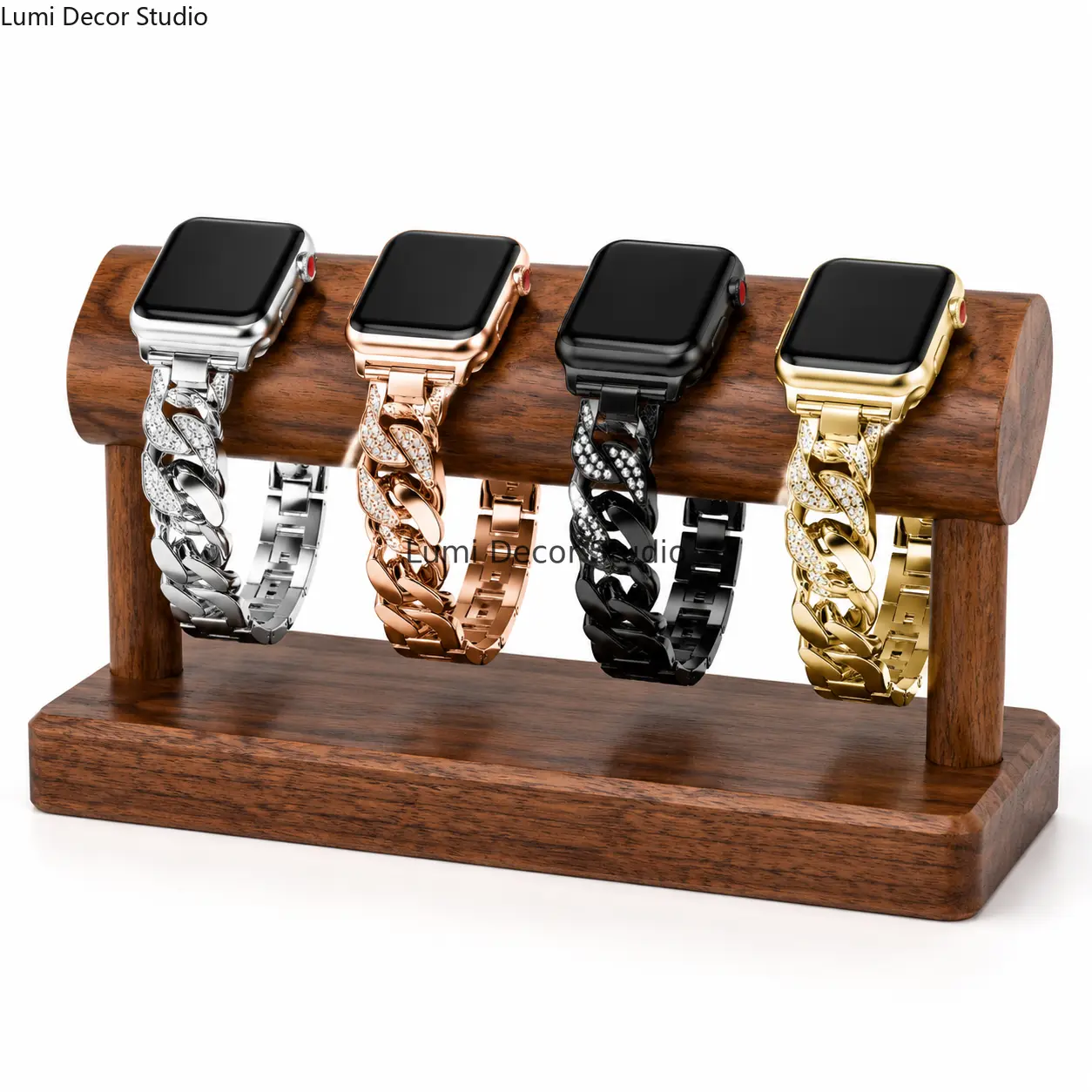 Rhinestone Denim Chain Watch Strap Compatible Apple Watch Smartwatch Band Compatible IWatch SE Series Jewelry Style Single Row Crystal Inlaid Adjustable Wristband Decorative Metal Chain Silicone Backing Secure Fit Lightweight Wear Resistant Daily Use Fash