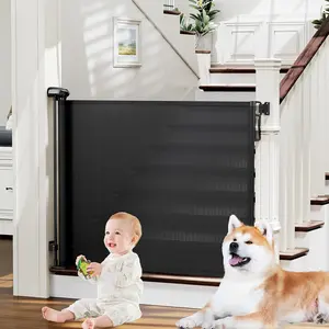 Retractable Baby, Child & Dog Gates  Stairs, Extends to 54" Wide 34" Tall, Use  Outdoor, Indoor, Hallways, Doorways, Deck, Porch, Black